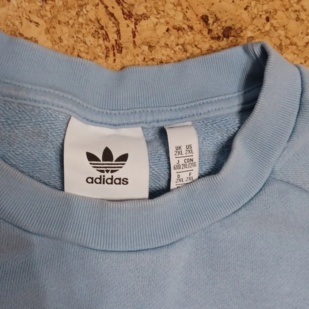 Adidas Men's Light Blue Big Logo Fleece Sweatshirt Size XXL NWOT